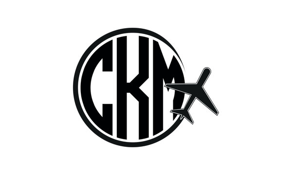 CKM three initial letter circle tour & travel agency logo design vector template. hajj Umrah agency, abstract, wordmark, business, monogram, minimalist, brand, company, flat, tourism agency, tourist