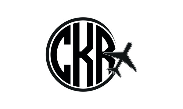 CKR three initial letter circle tour & travel agency logo design vector template. hajj Umrah agency, abstract, wordmark, business, monogram, minimalist, brand, company, flat, tourism agency, tourist
