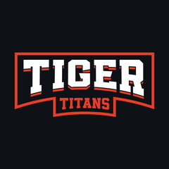 Tiger titans  Sports  and esports text logo design, text effect editable premium vector