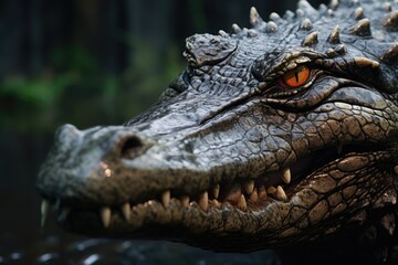 Obraz premium Crocodile head closeup.