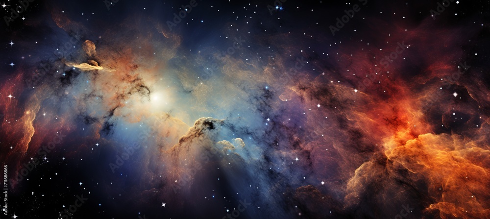 Poster celestial symphony a mesmerizing star field and nebula in the vast expanse of outer space