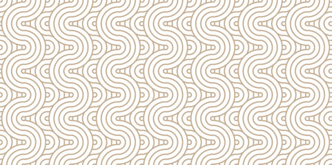 Modern diamond geometric ocean spiral pattern and abstract circle wave line. Brown seamless tile stripe geometric overlapping create retro square line backdrop pattern background. Overlapping Pattern.