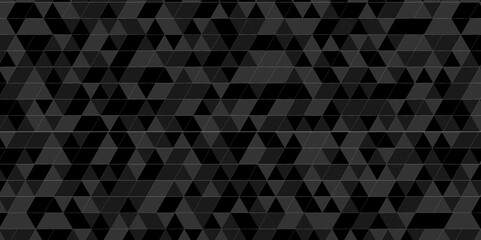 Abstract Black and gray square triangle tiles pattern mosaic background. Modern seamless geometric dark black pattern low polygon and lines Geometric print composed of triangles.