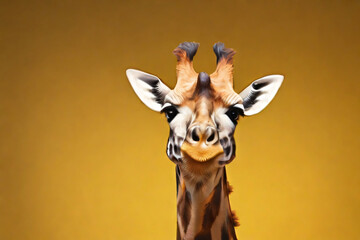 giraffe head on solid isolated background