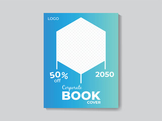 Corporate Book Cover Design Template in A4.Minimalist and modern book cover vector