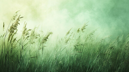 Sage Serenity: A Soft Sage Green Background with Tranquil Meadows and Gentle Breezes, Promoting Calmness