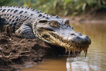 Obraz premium Sri Lankas National Park with Large Crocodiles