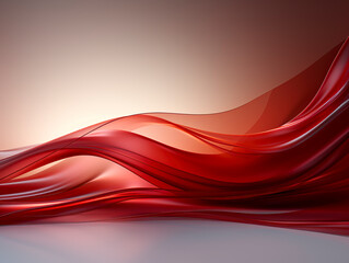 Elegant Red Silk Fabric Flowing Waves created with Generative AI technology