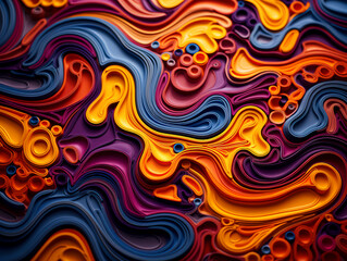 Obraz premium Swirling Symphony of Colorful Abstract Patterns created with Generative AI technology