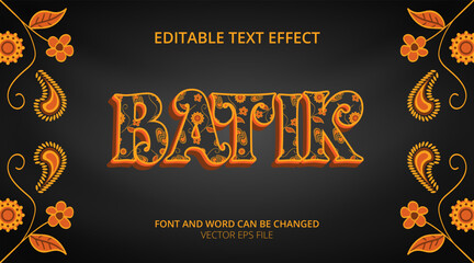 Editable Batik Text Effect - obrazy, fototapety, plakaty