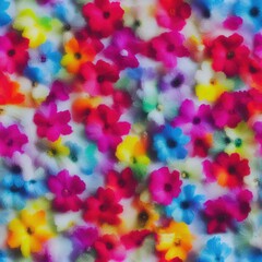 Fototapeta na wymiar Acrylic flowers. Abstract seamless pattern. AI generated.