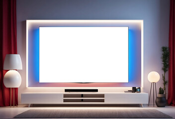 Tv screen render, white screen, empty tv