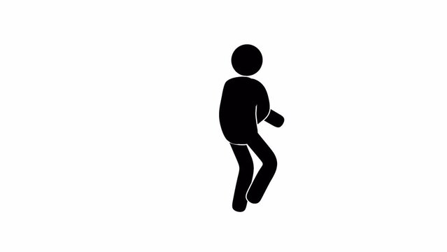 Pictogram man dancing coolly. Man dancing icon. Looping animation with alpha channel