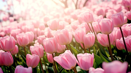 Fototapeta premium Bouquet of Delicate Pink Tulips 