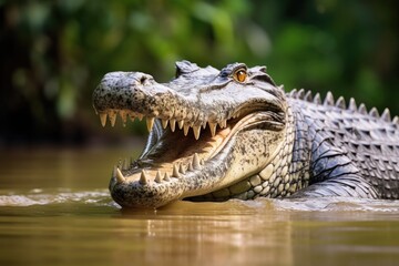 Obraz premium Portrait of a Saltwater Crocodile in Daintree Rainforest, Australia
