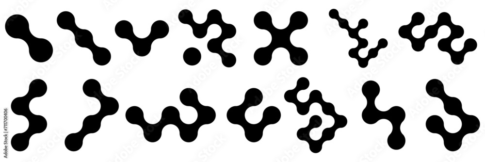 Wall mural set of metaballs. design elements vector collection