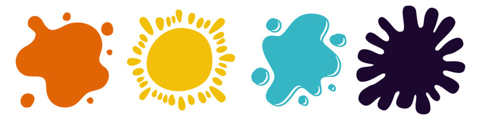 set of abstract shapes, irregular shapes colorful frame collection