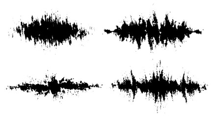 Dark Messy Dust, scratches collection isolated on Transparent Background.