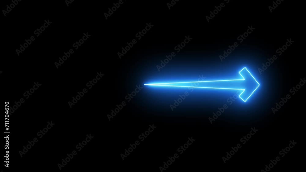 Poster abstract directional neon arrow line ,signal icon . a moving arrow pointing to the right.