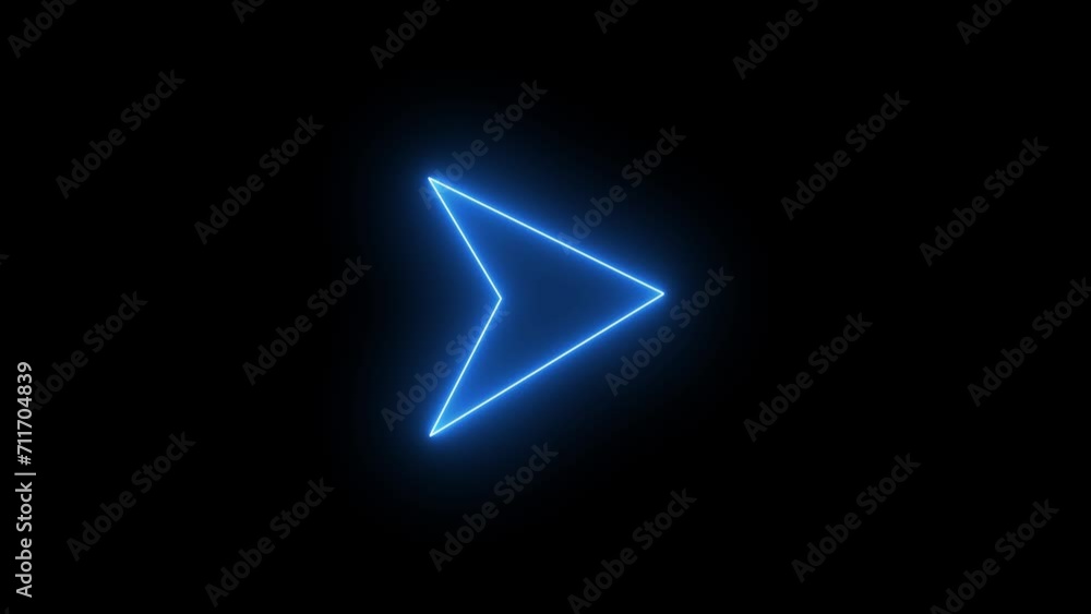 Poster abstract directional neon arrow line ,signal icon . a moving arrow pointing to the right.