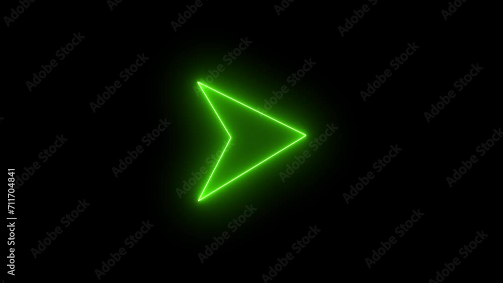 Poster abstract directional neon arrow line ,signal icon . a moving arrow pointing to the right.