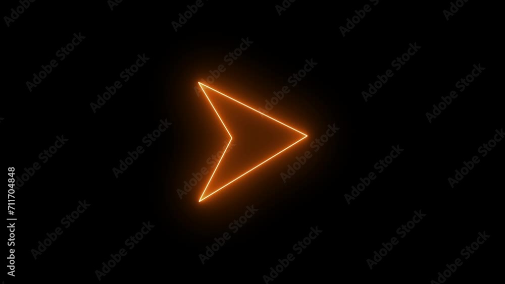 Poster abstract directional neon arrow line ,signal icon . a moving arrow pointing to the right.