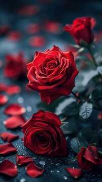 photograph of red beautiful roses