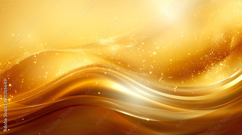 Sticker Golden Whirlpool. Golden Wave Splash. Luxury Elegant Wallpaper	