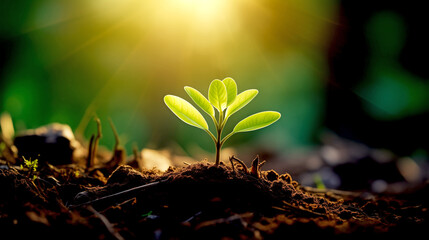 A Young Plant Reaches for the Sun.	