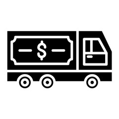 Cash Transfer Vehicle icon vector image. Can be used for Business & Economy.