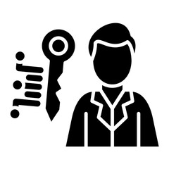 Key Person icon vector image. Can be used for Human Resource.