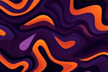Colorful animated background, in the style of linear patterns and shapes, rounded shapes, dark indigo and coral, flat shapes