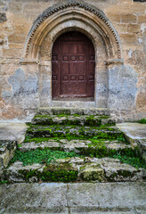 Beautiful door and carved stone details in Caceres