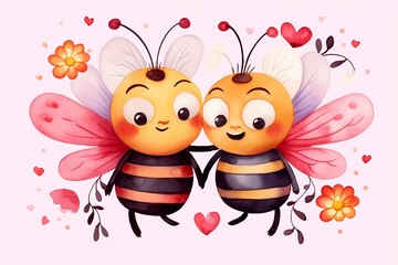 Obraz premium bee with heart