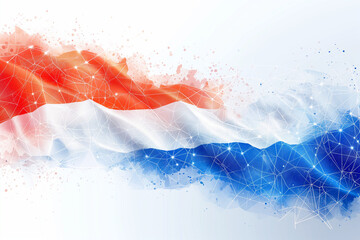 Sparkling vibrant bright Dutch flag design - Generative AI - obrazy, fototapety, plakaty