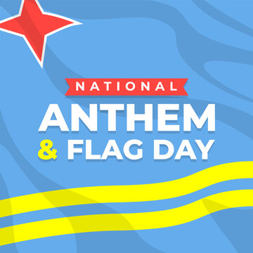 National Anthem and Flag Day illustration vector backgroud, the day of Aruba. Vector eps 10