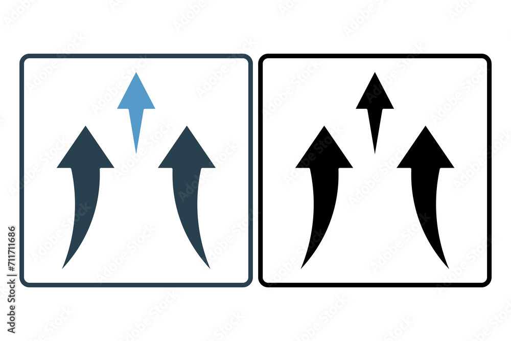 Poster upward arrow icon. icon related to graduation and achievement. suitable for web site, app, user inte