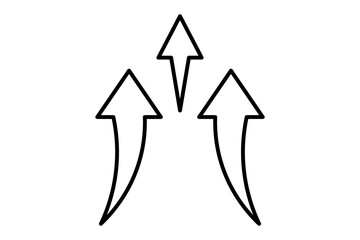 upward arrow icon. icon related to graduation and achievement. suitable for web site, app, user interfaces, printable etc. line icon style. simple vector design editable