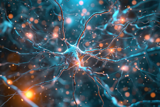 Evolutionary imagery showcasing the growth and development of neural connections