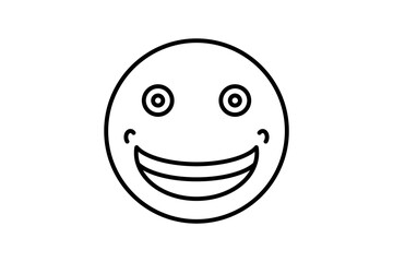 smiling face icon. icon related to graduation and achievement. suitable for web site, app, user interfaces, printable etc. line icon style. simple vector design editable