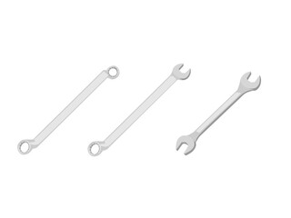 Hand tools on a white background.