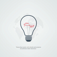 World Thinking Day. World Thinking Day creative ads design Feb 22 . social media poster, vector, 3D illustration.