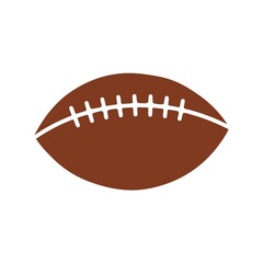 Football clip art design on plain white transparent isolated background for card, shirt, hoodie, sweatshirt, apparel, card, tag, mug, icon, poster or badge