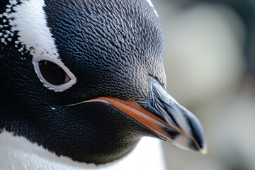 close up portrait of a penguin