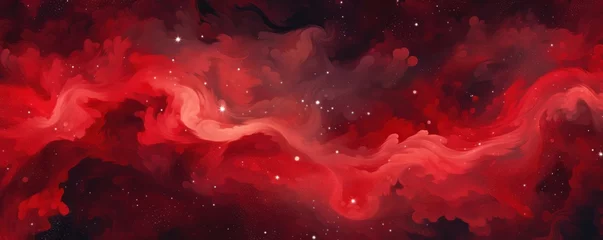 Foto auf Leinwand Crimson magic starry night. Seamless vector pattern with stars texture marble © Michael