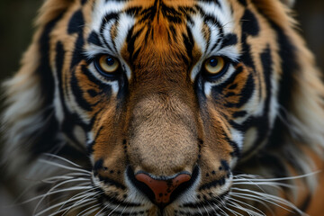 close up portrait a tiger face