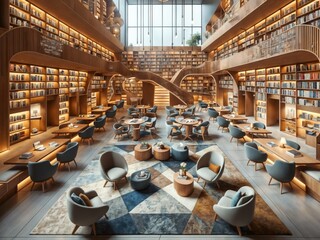 Modern Library Oasis with Contemporary Design and Natural Light