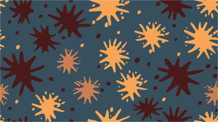 Disease. Vector illustration. Christmas pattern. Design for websites, wrapping, print. Pom poms of seamless pattern. Paint stains. Background with plants. Dangerous fungus.