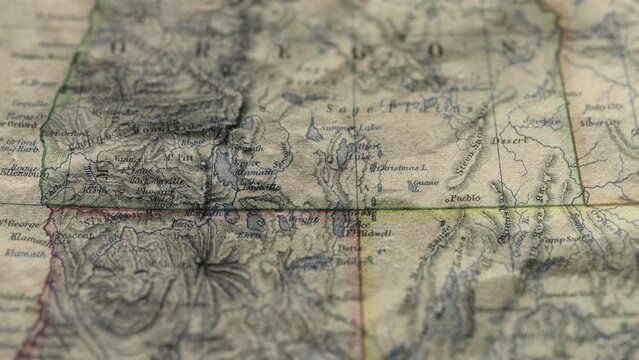 Oregon Old Paper Map USA, Slider Shot