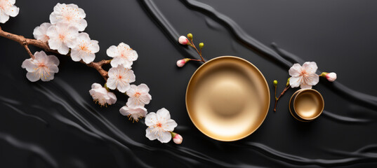 a black blossoming background.